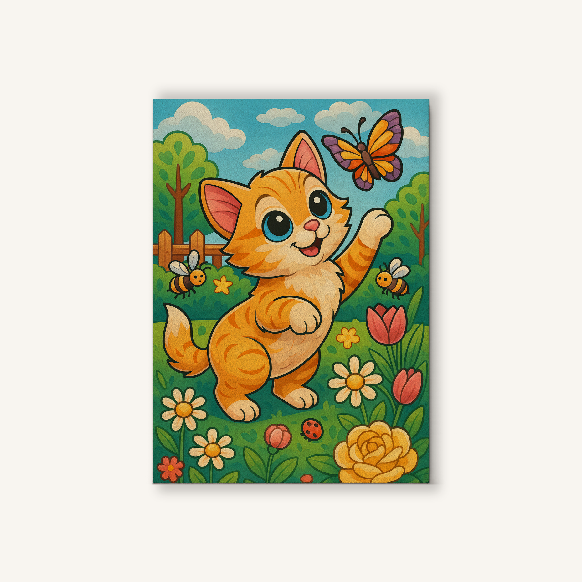 Curious Kitten in the Garden Paint by Numbers Kit