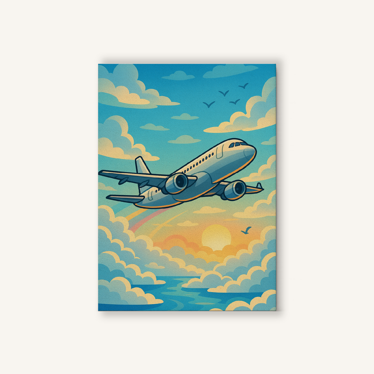 Airplane Over the Clouds Paint by Numbers Kit