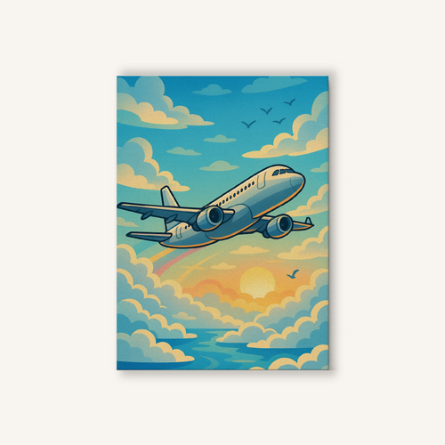 Airplane Over the Clouds Paint by Numbers Kit