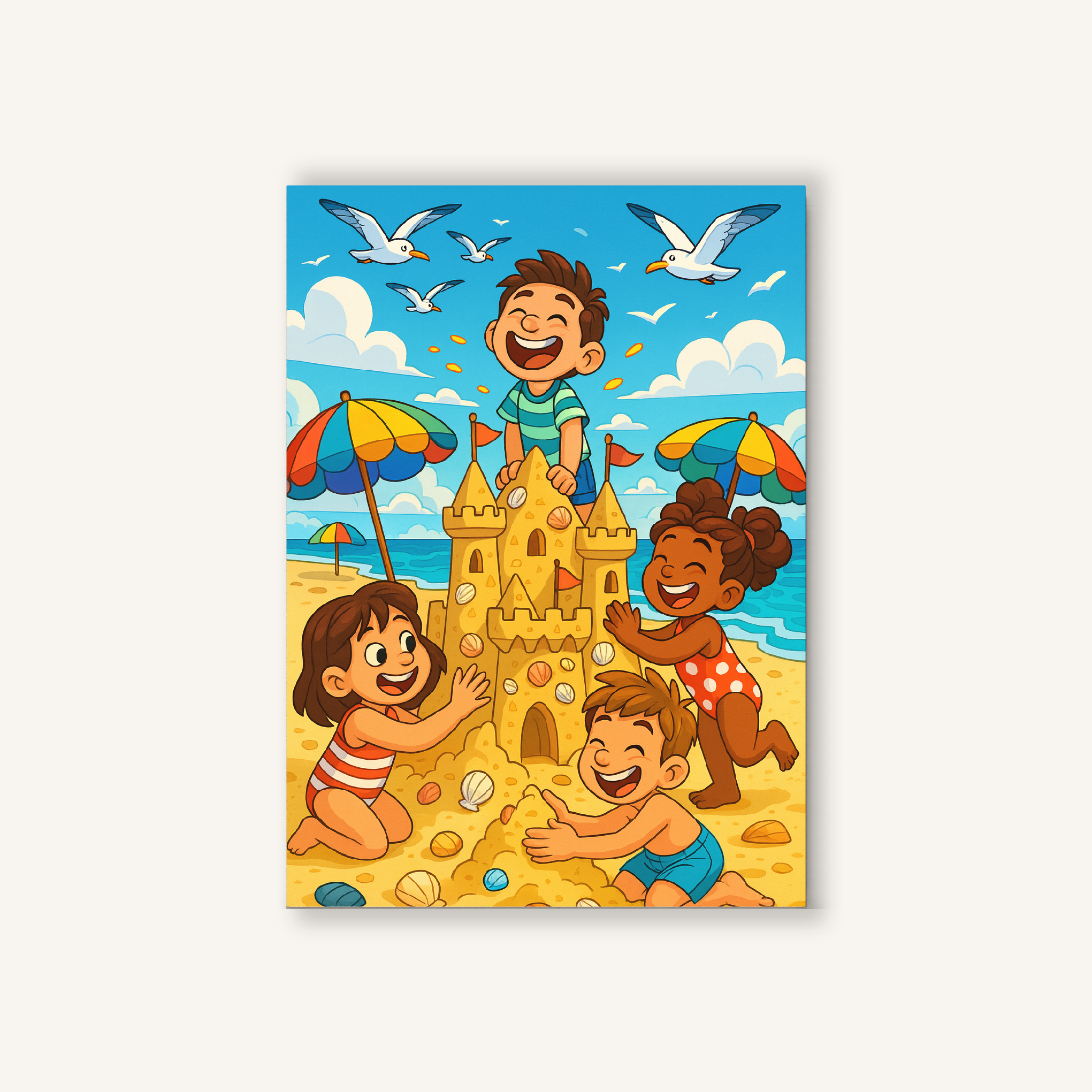 Summer Beach Day Paint by Numbers Kit