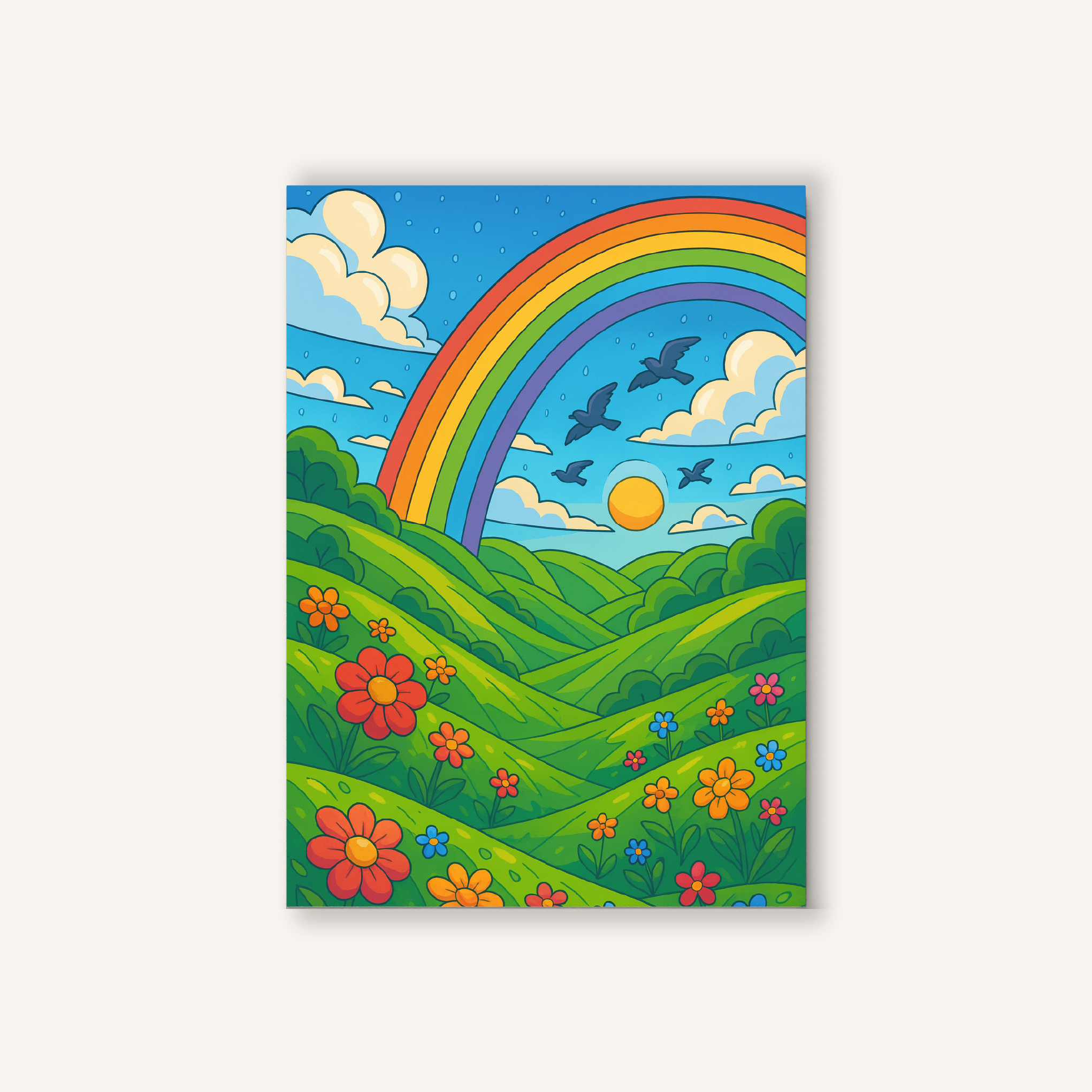 Rainbow Over the Hills Paint by Numbers Kit