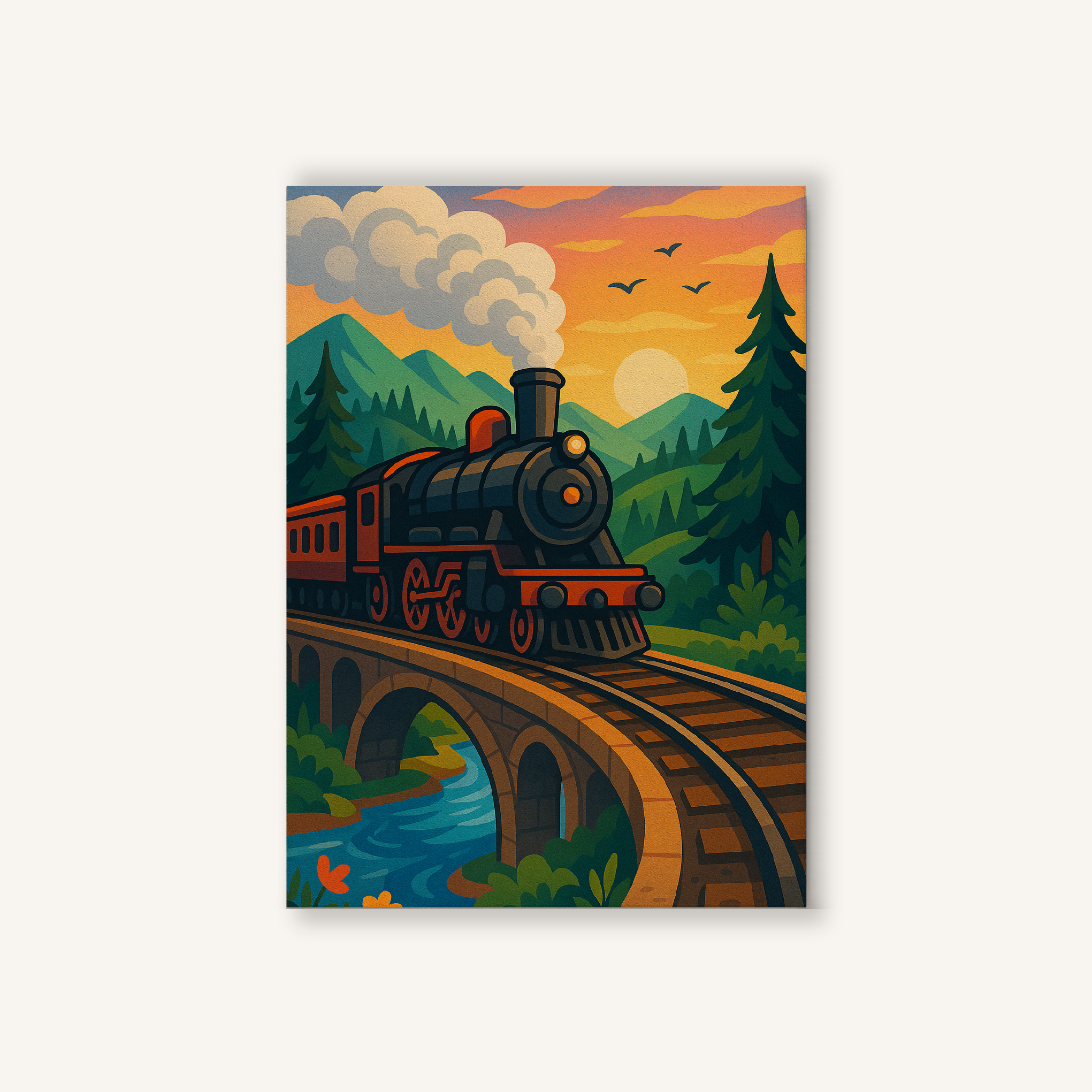 Steam Train Journey Paint by Numbers Kit