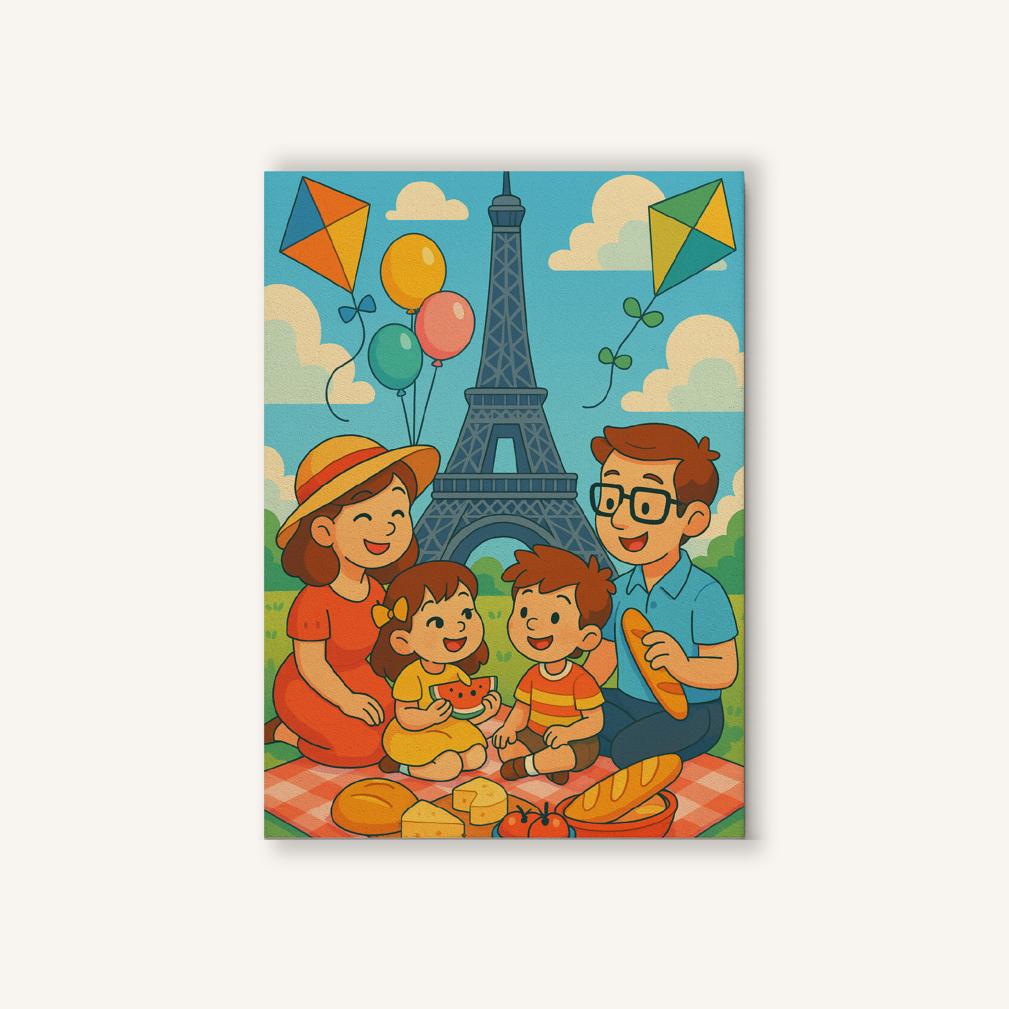 Eiffel Tower Picnic Paint by Numbers Kit