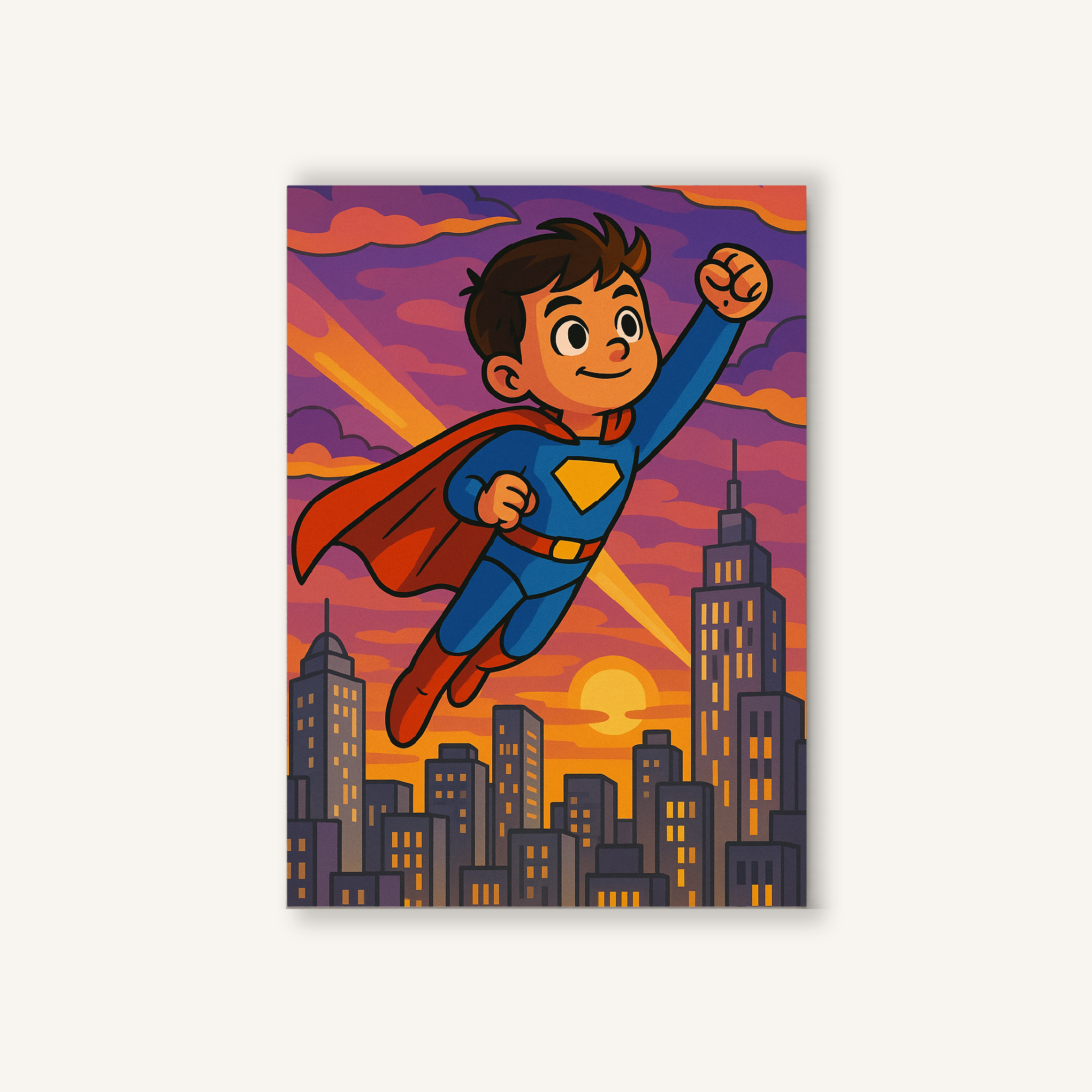 Superhero Boy Flight Paint by Numbers Kit