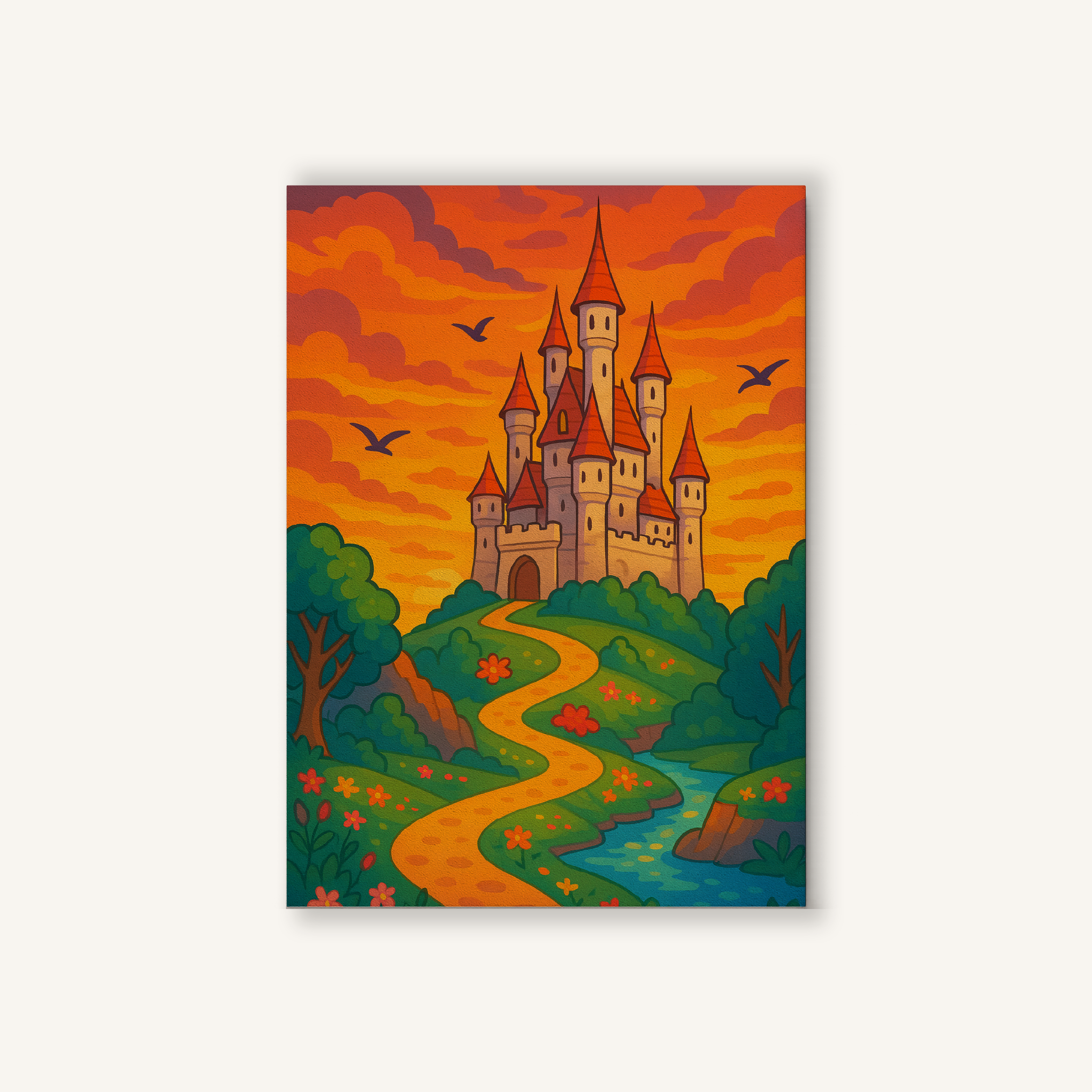 Enchanted Castle at Sunset Paint by Numbers Kit