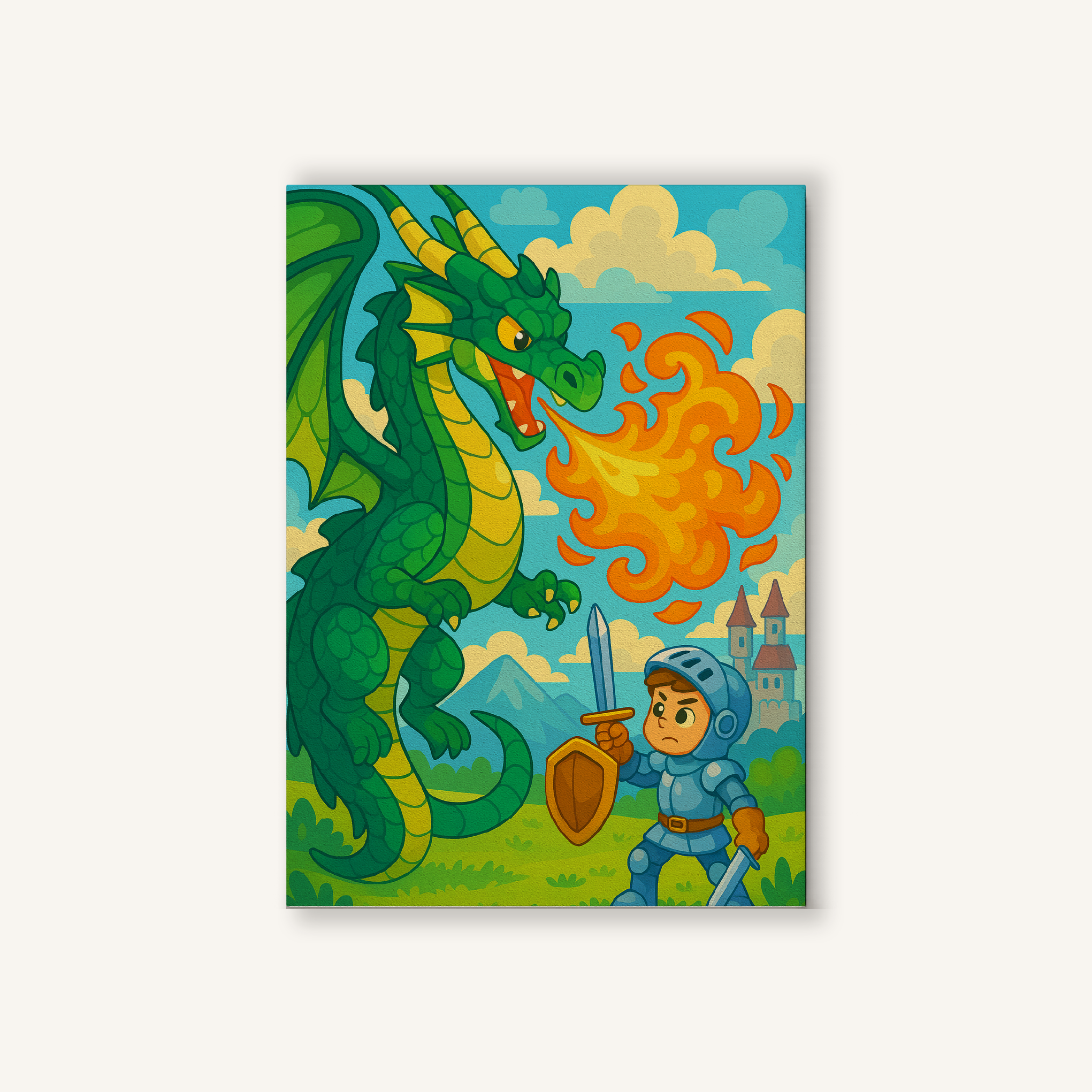 Dragon and Knight’s Duel Paint by Numbers Kit