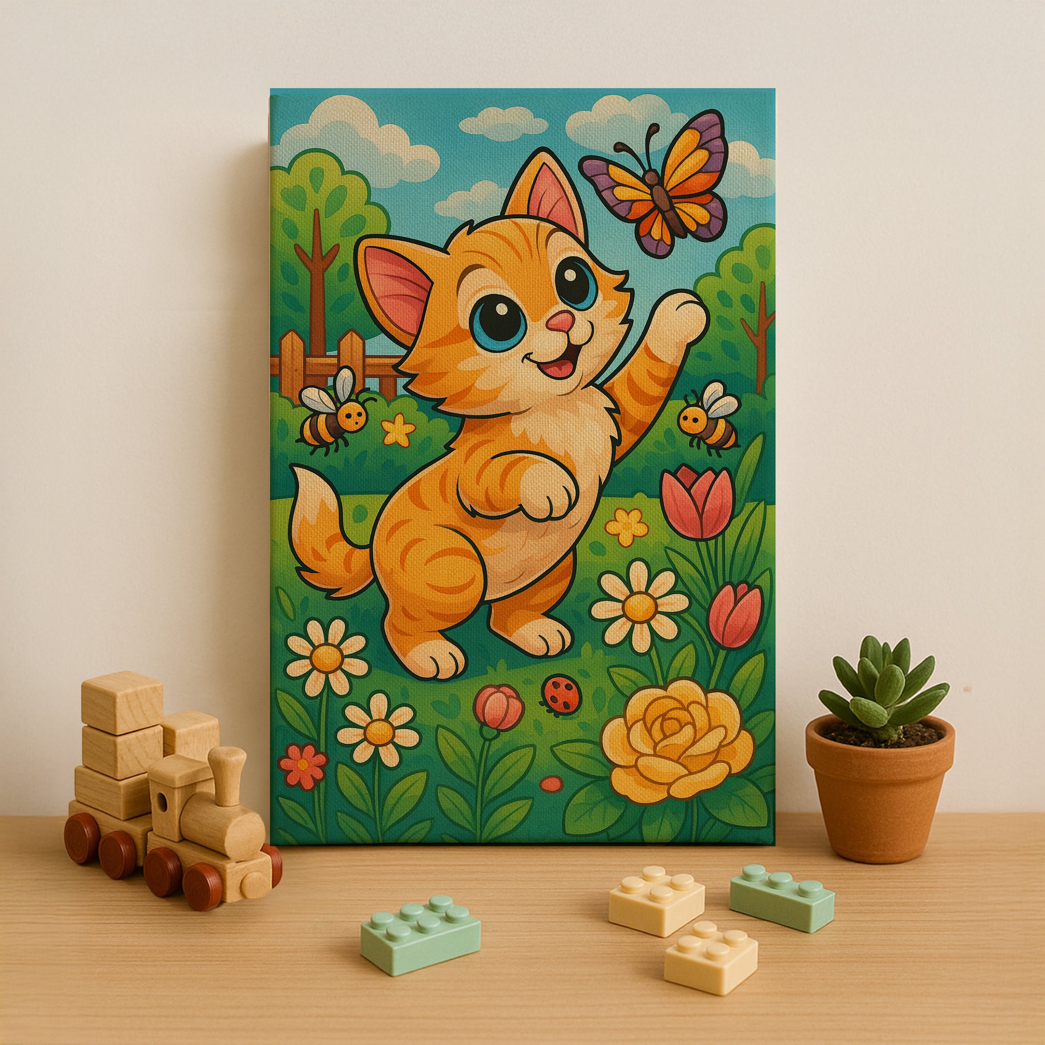 Curious Kitten in the Garden Paint by Numbers Kit