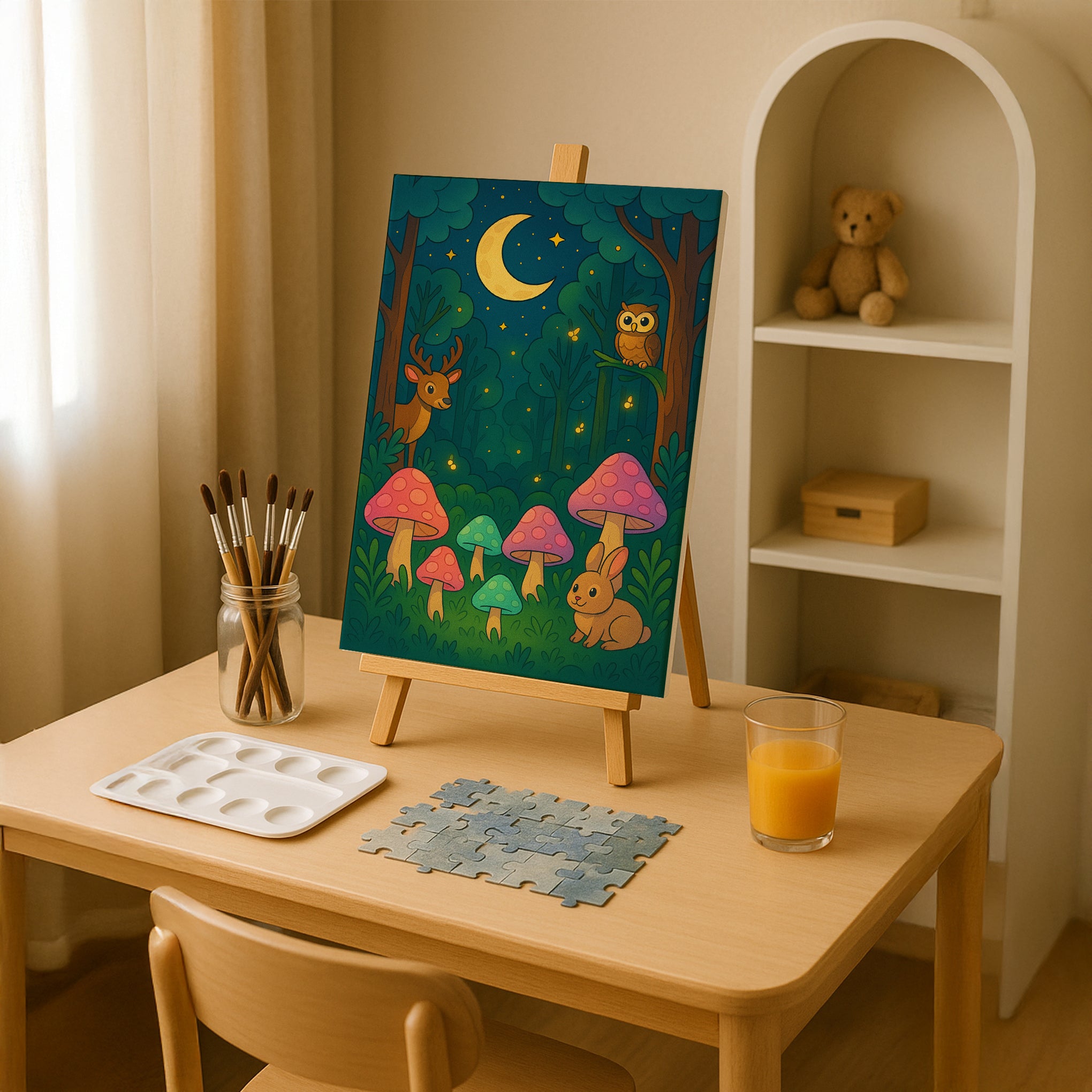 Magic Forest at Night Paint by Numbers Kit