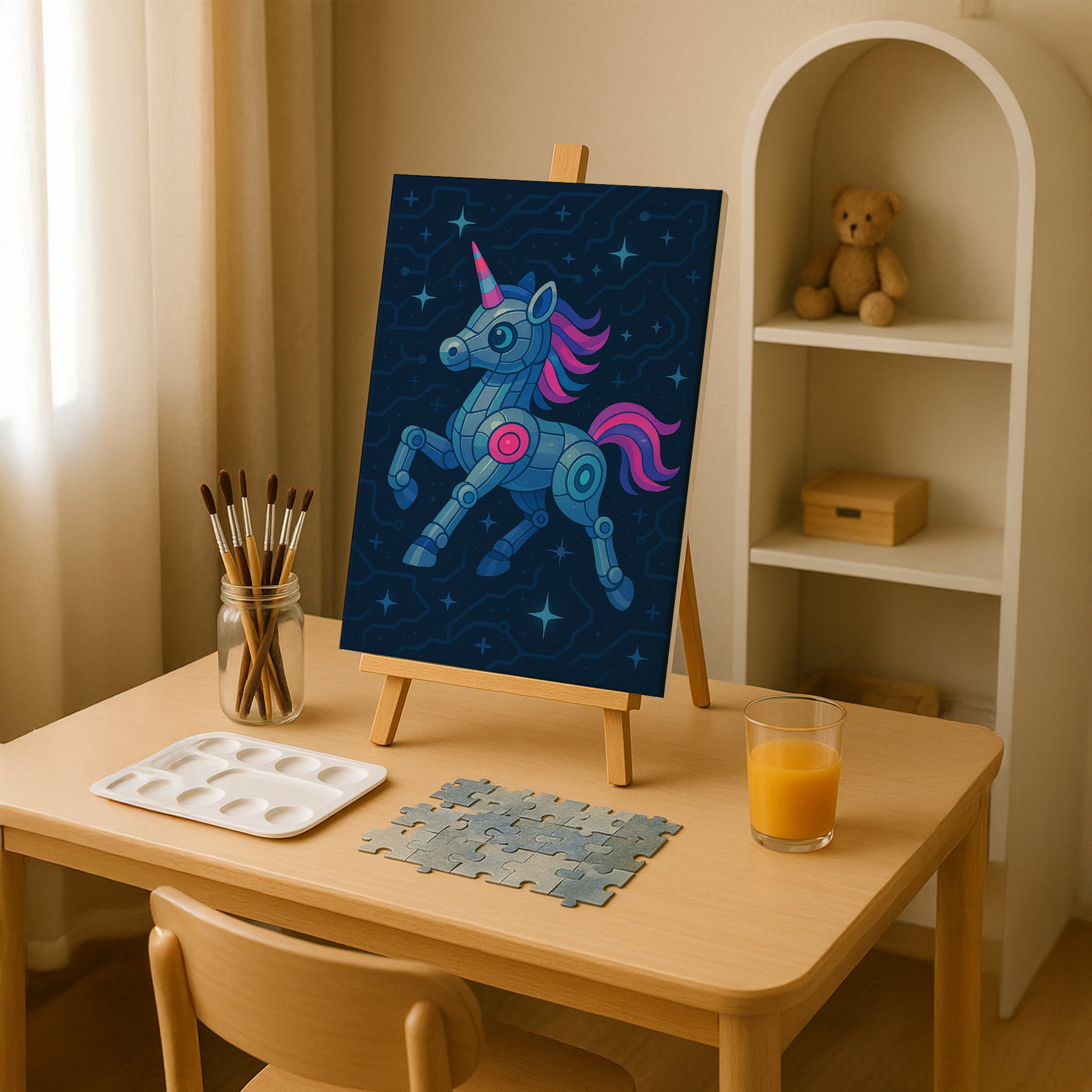 Robot Unicorn Paint by Numbers Kit
