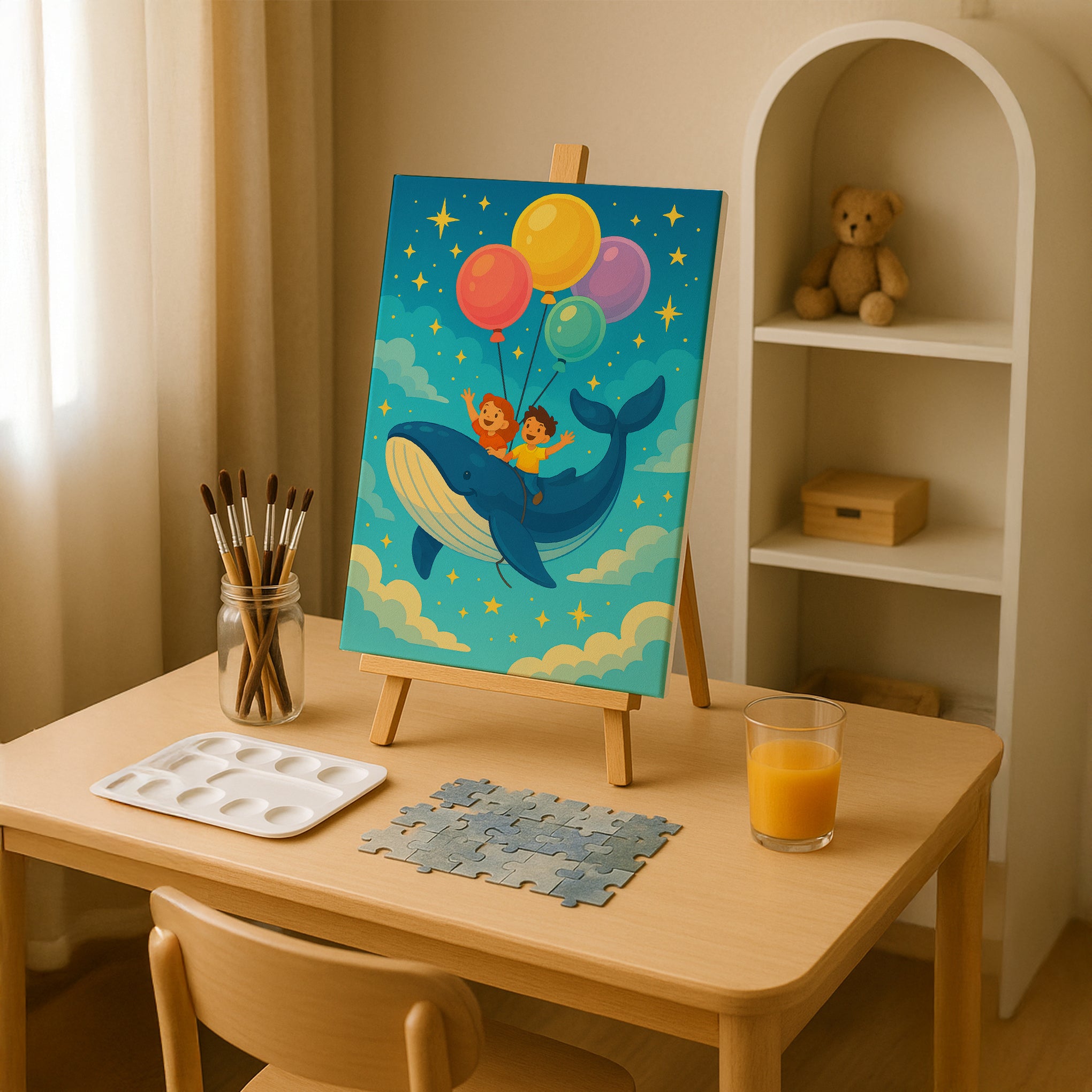 Flying Whale Paint by Numbers Kit