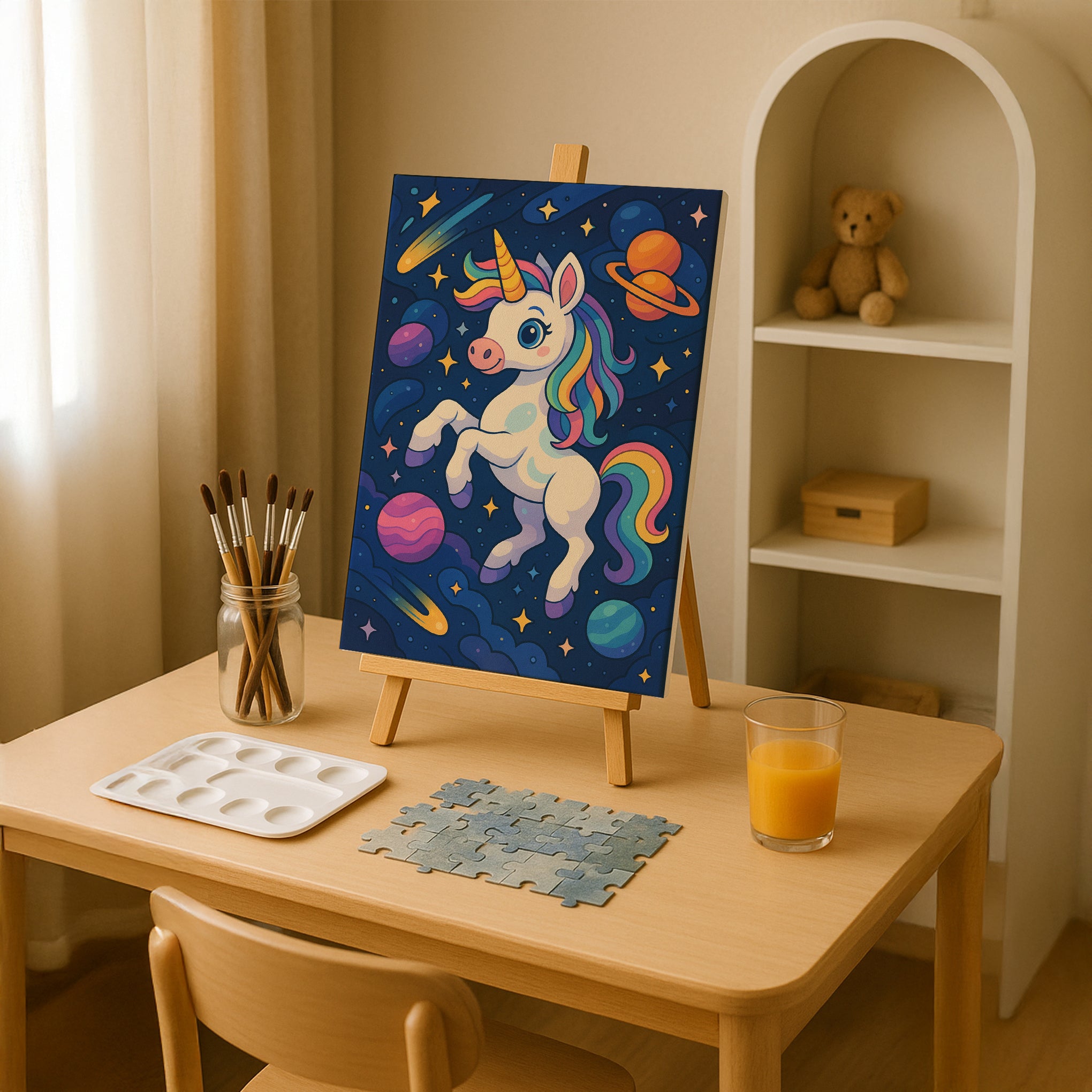 Unicorn in Space Paint by Numbers Kit