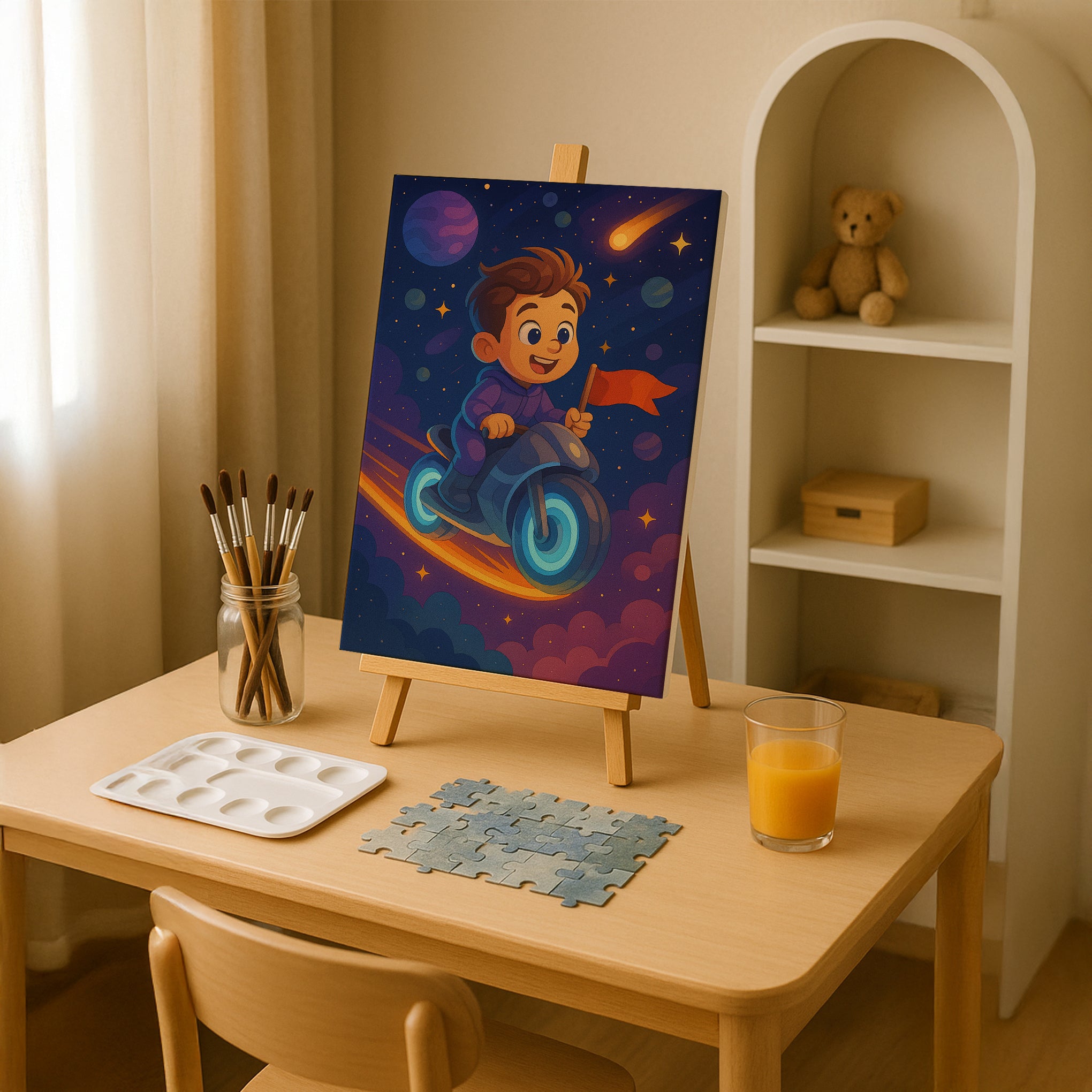 Space Racer Kid Paint by Numbers Kit
