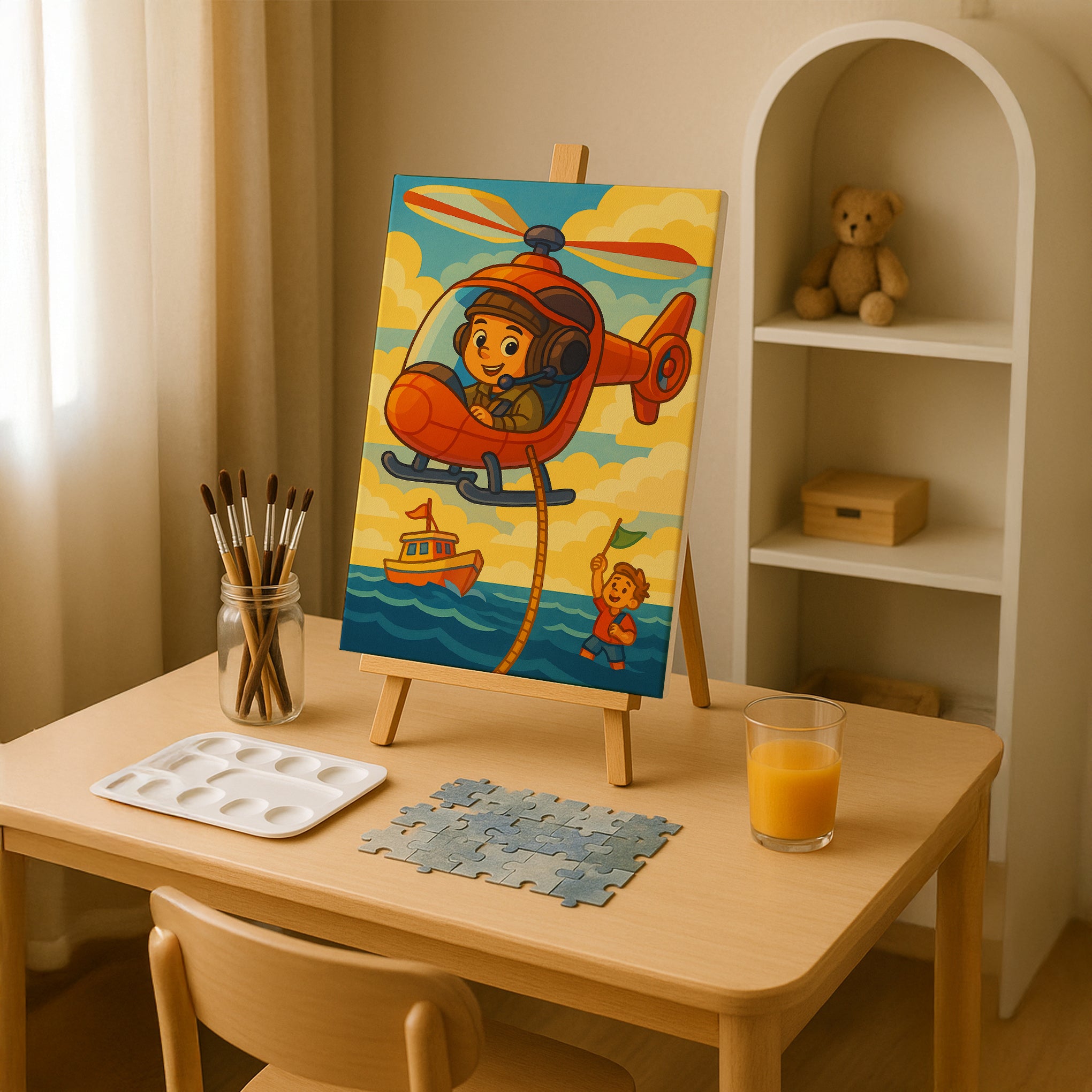 Rescue Pilot Kid Paint by Numbers Kit