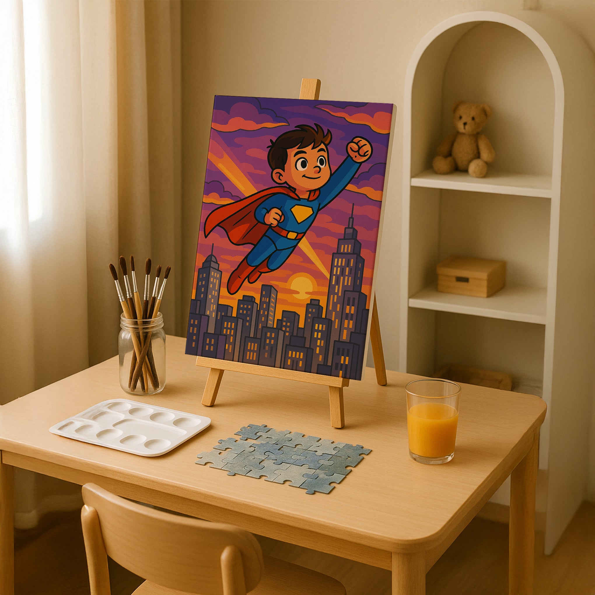 Superhero Boy Flight Paint by Numbers Kit