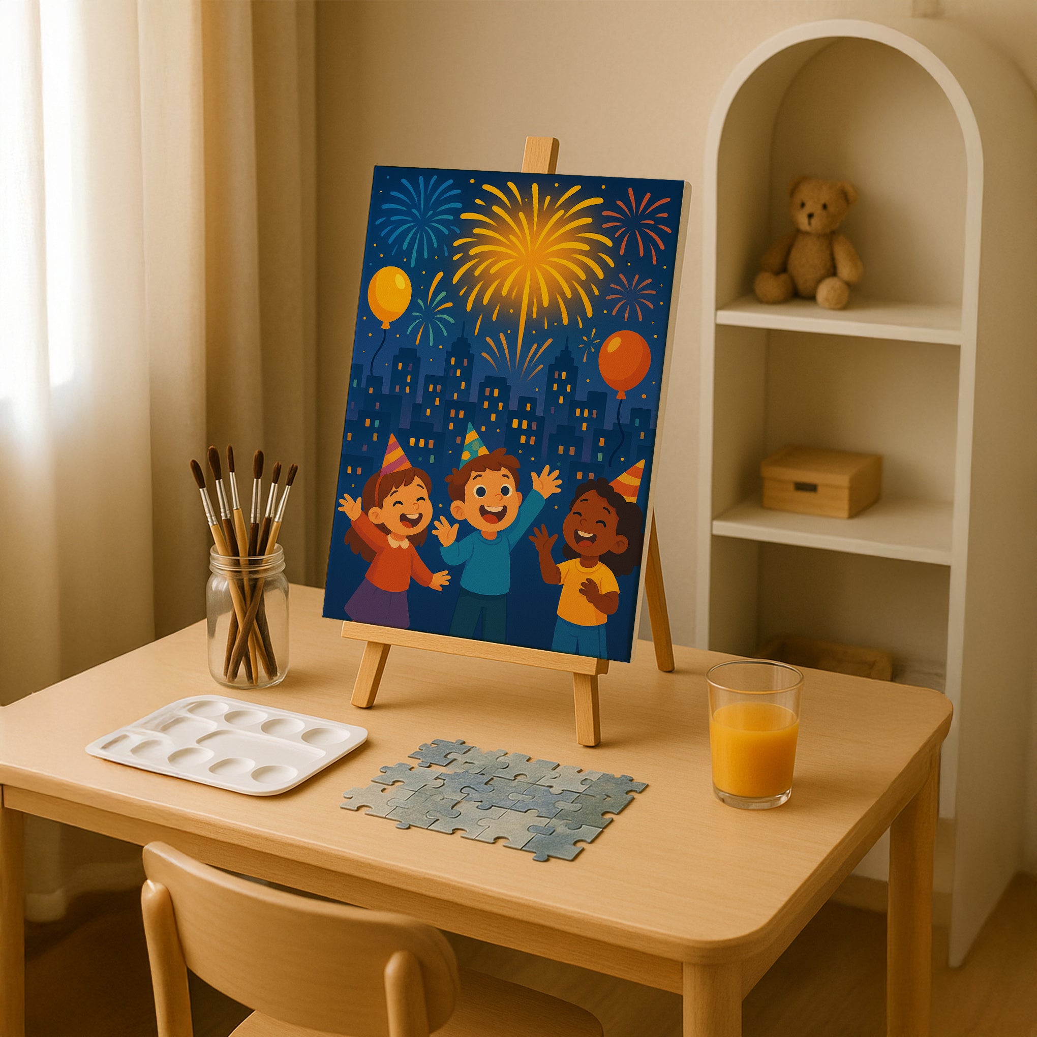 New Year’s Eve Fireworks Paint by Numbers Kit