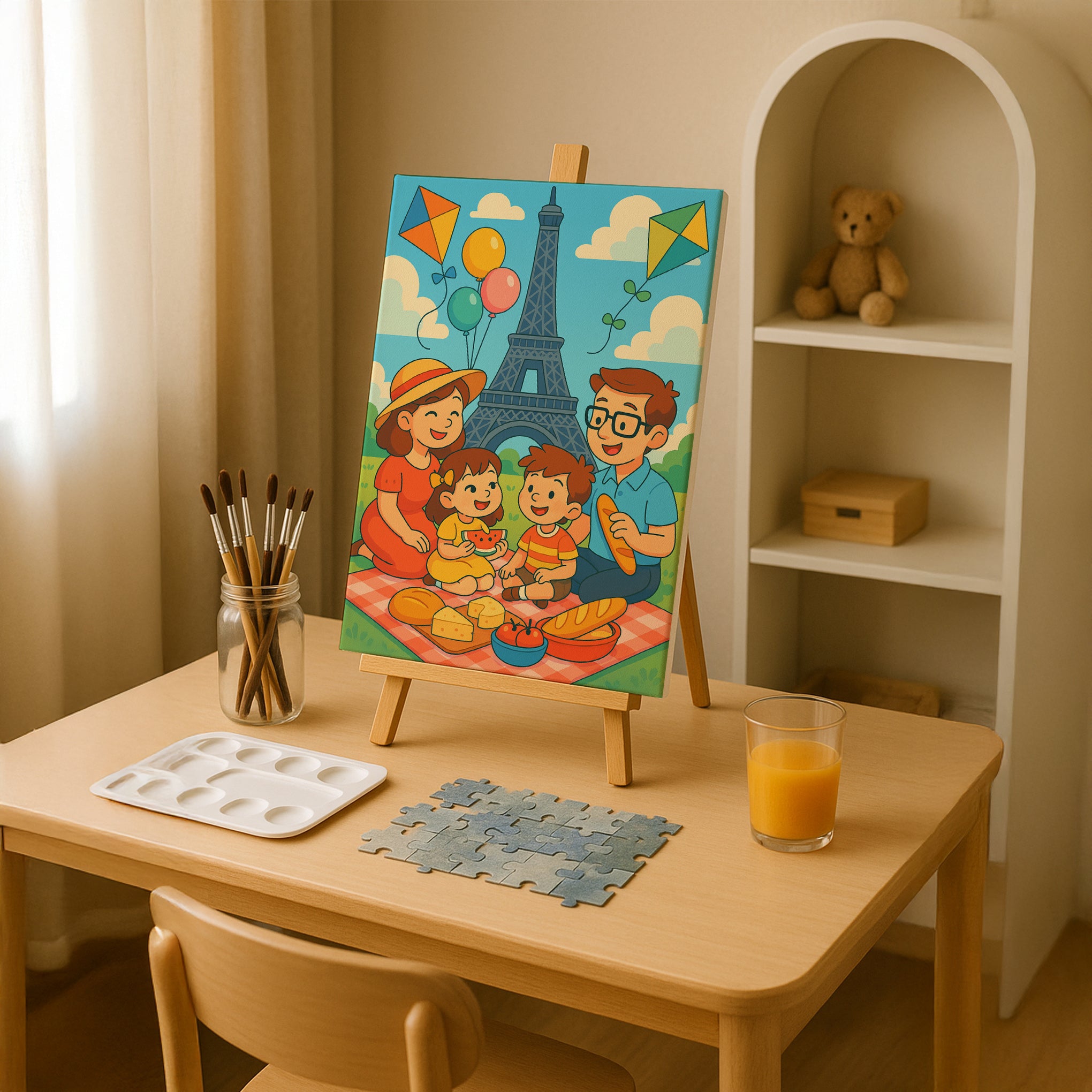 Eiffel Tower Picnic Paint by Numbers Kit