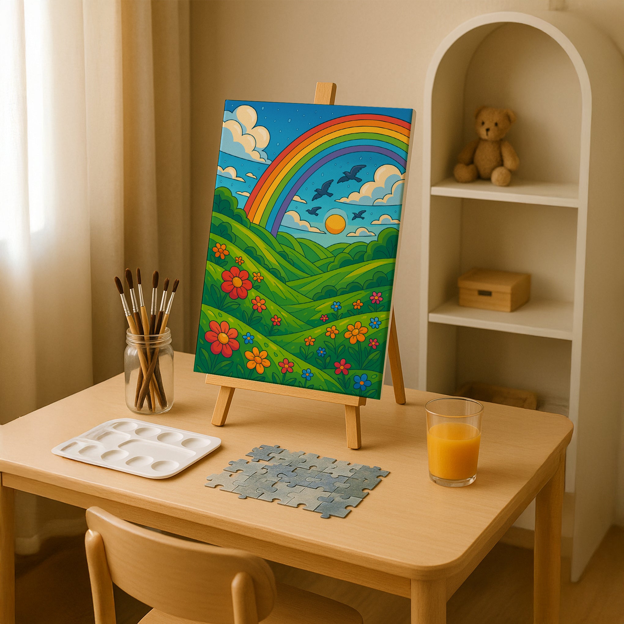 Rainbow Over the Hills Paint by Numbers Kit