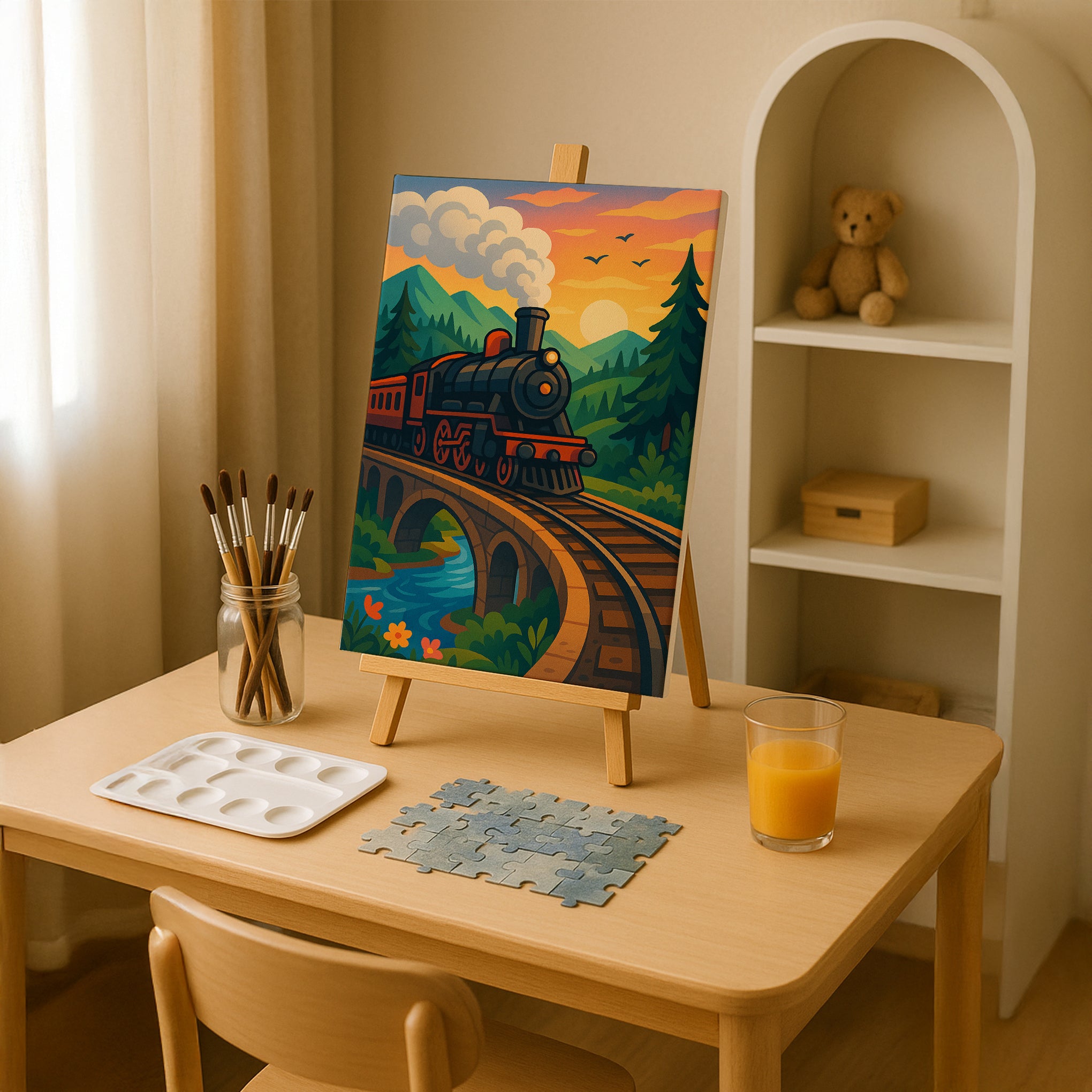 Steam Train Journey Paint by Numbers Kit