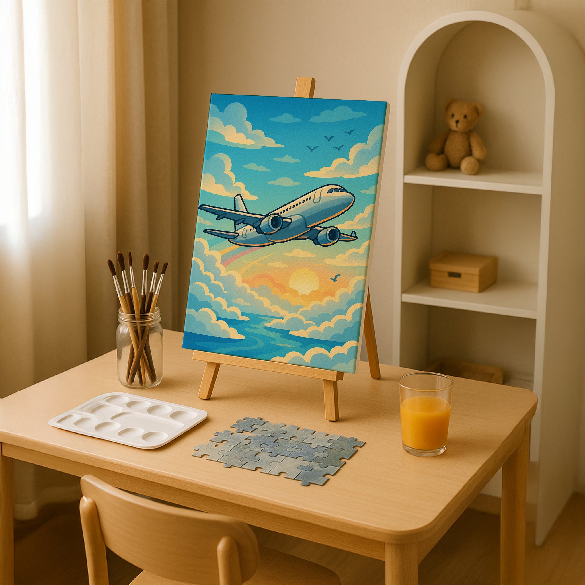 Airplane Over the Clouds Paint by Numbers Kit