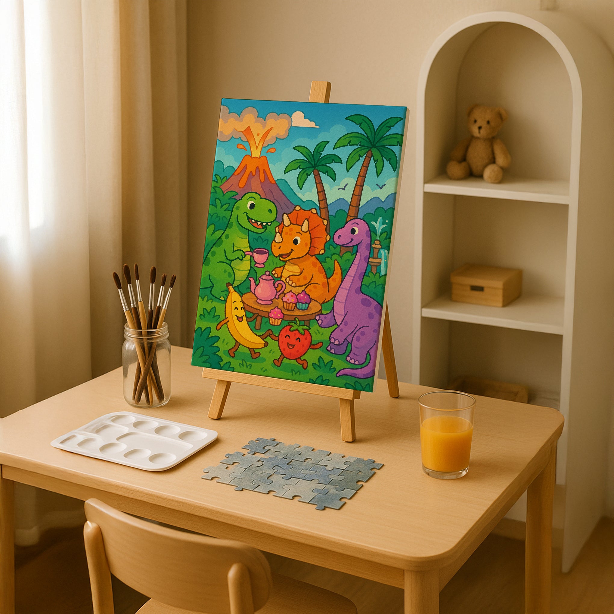 Dinosaur Tea Party Paint by Numbers Kit