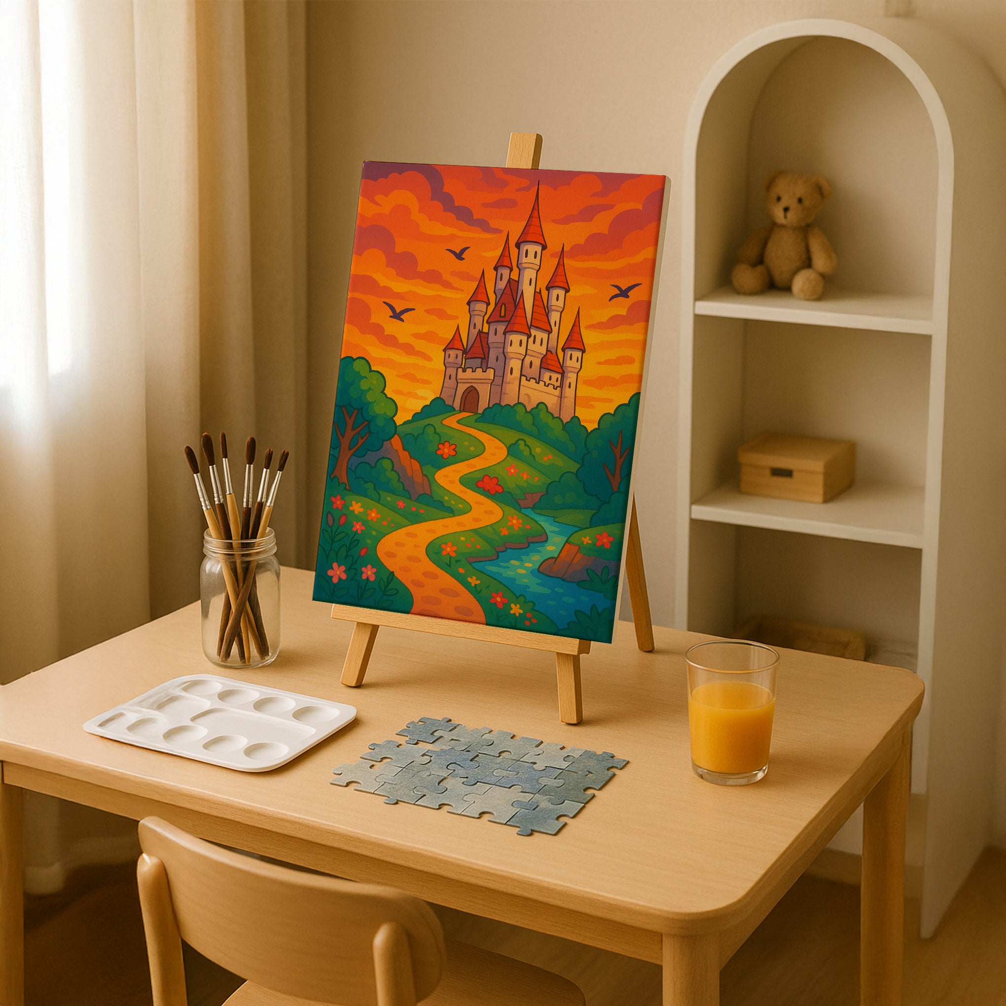 Enchanted Castle at Sunset Paint by Numbers Kit