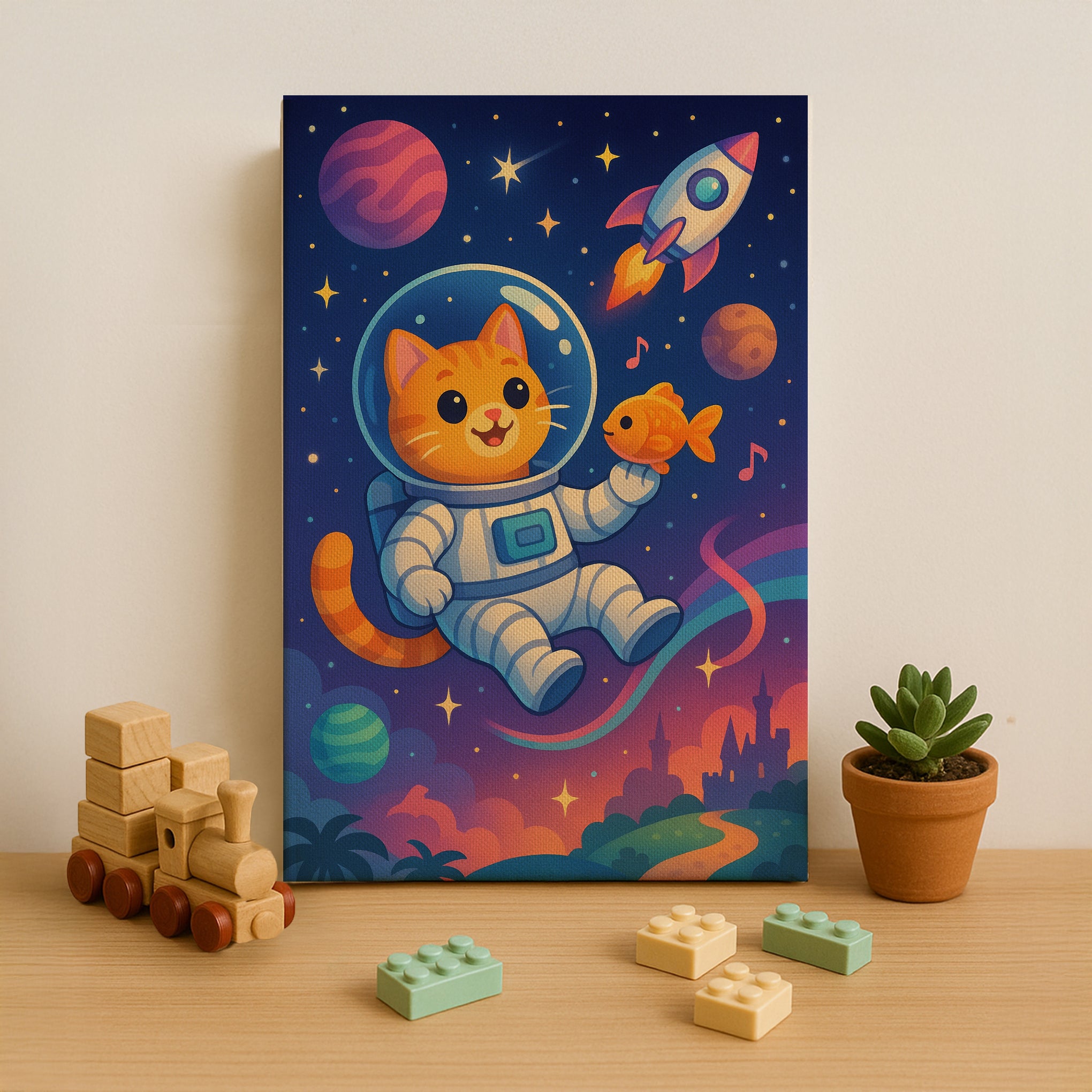 Astronaut Cat Adventure Paint by Numbers Kit