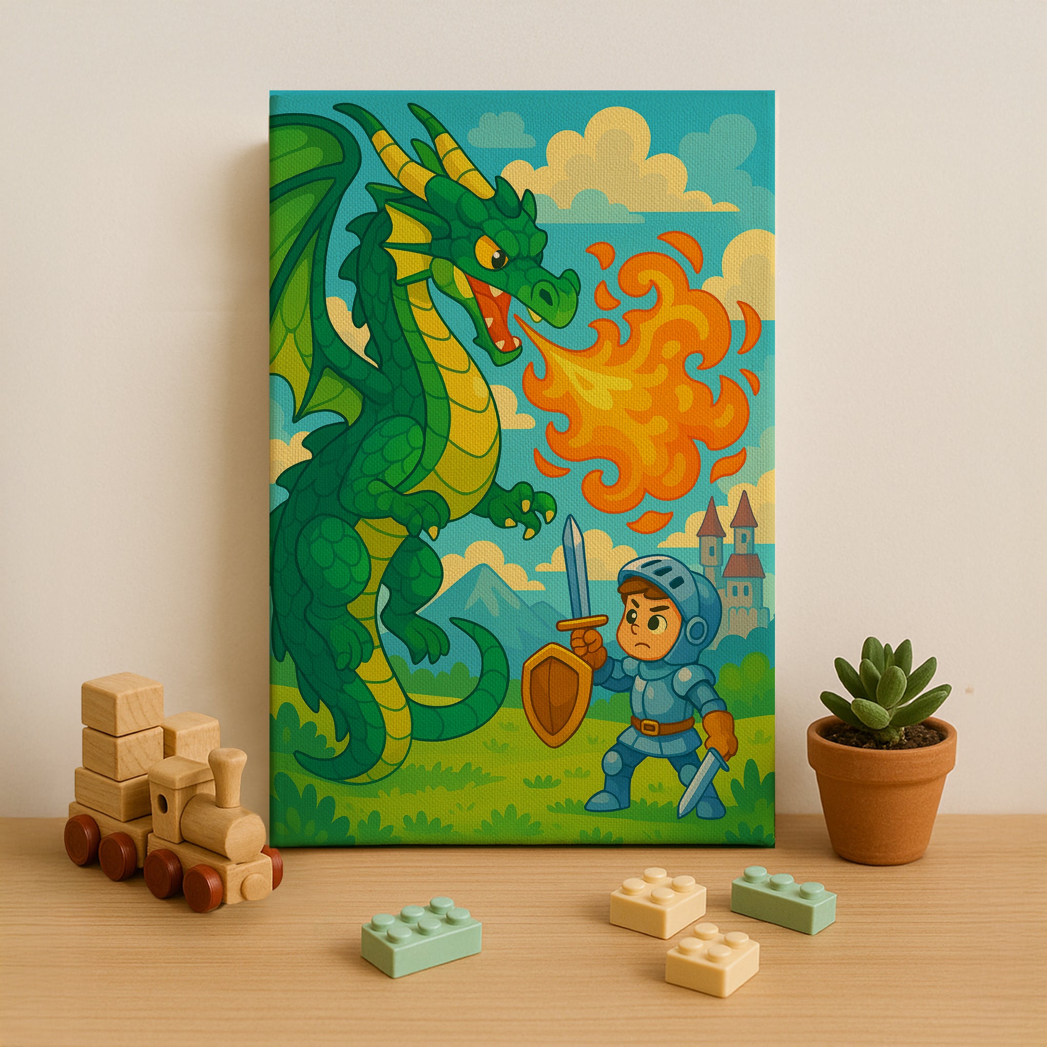 Dragon and Knight’s Duel Paint by Numbers Kit