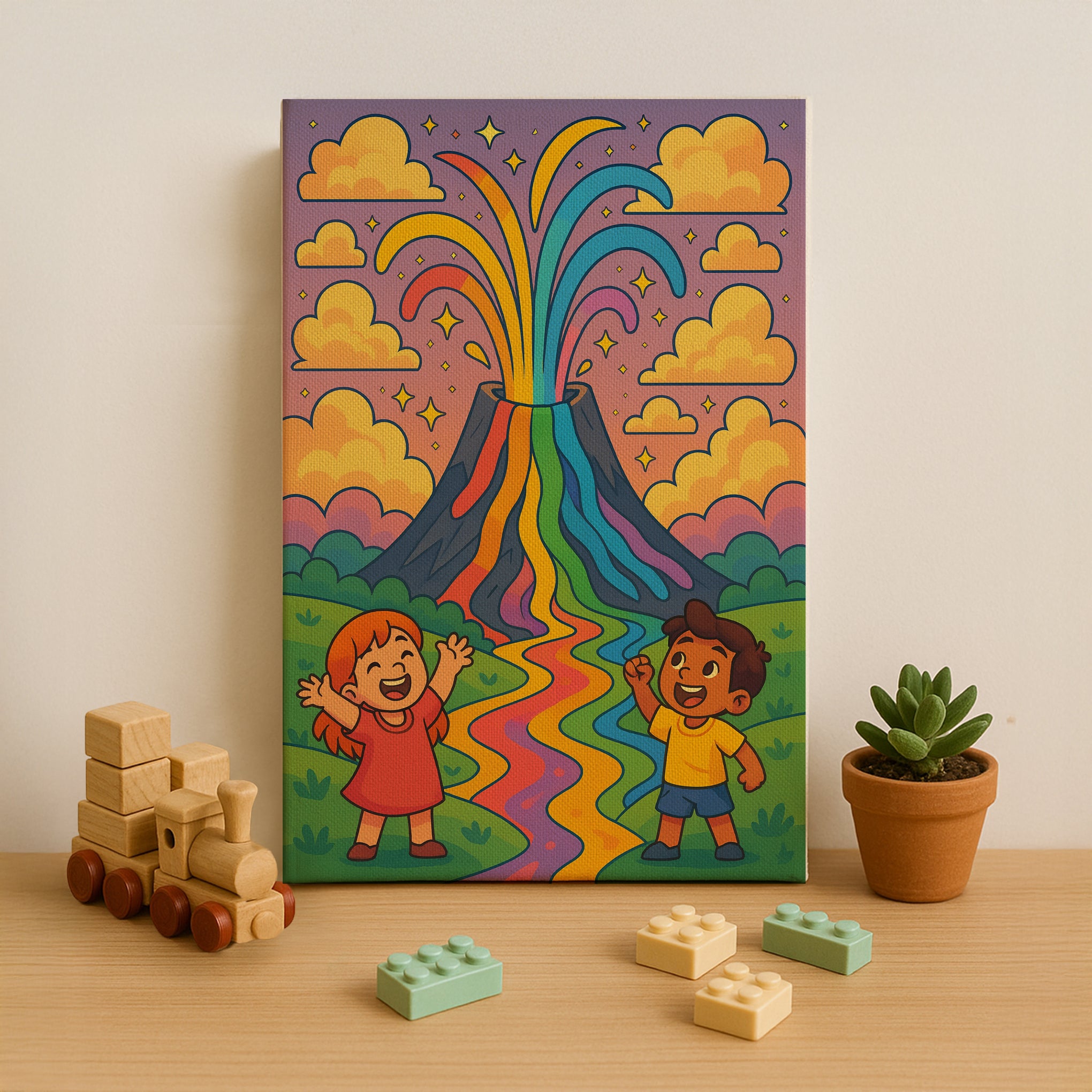Rainbow Volcano Paint by Numbers Kit