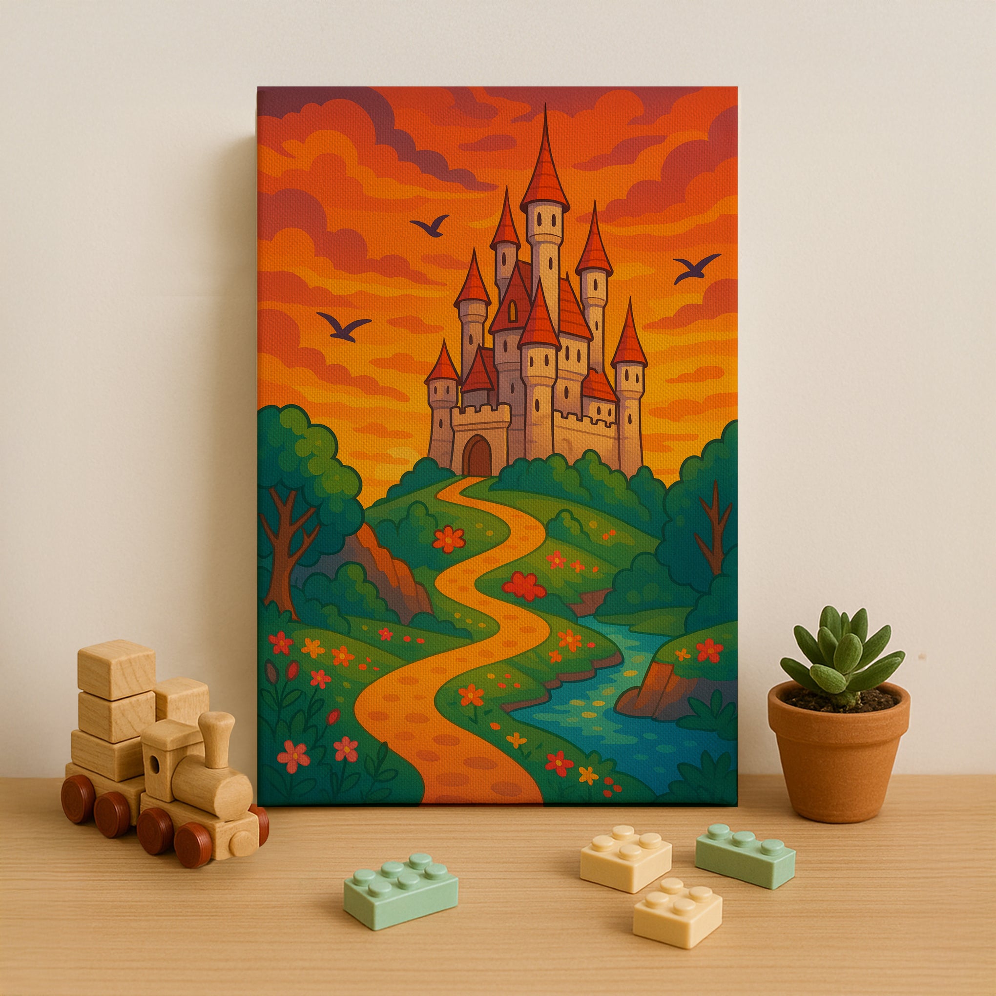 Enchanted Castle at Sunset Paint by Numbers Kit