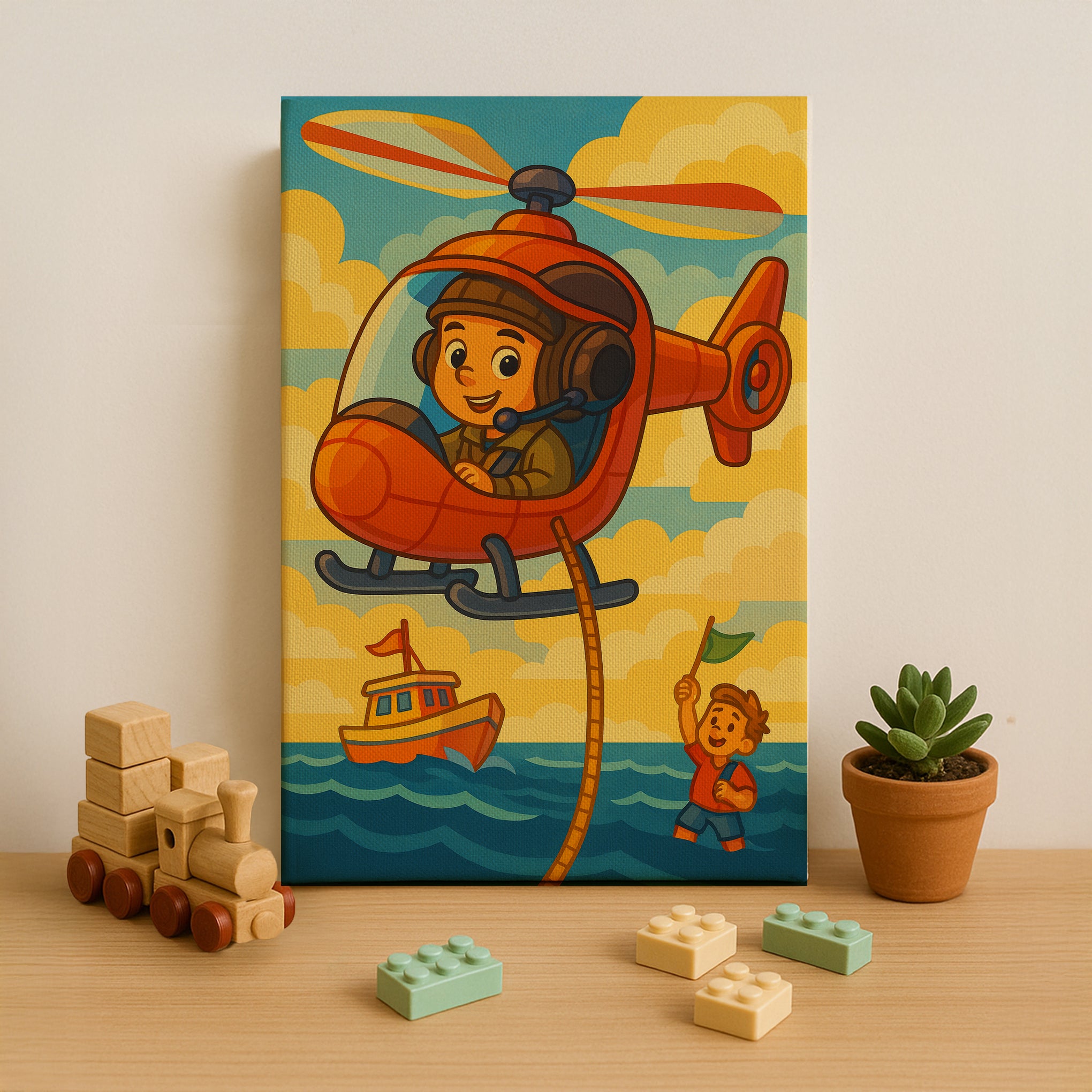 Rescue Pilot Kid Paint by Numbers Kit