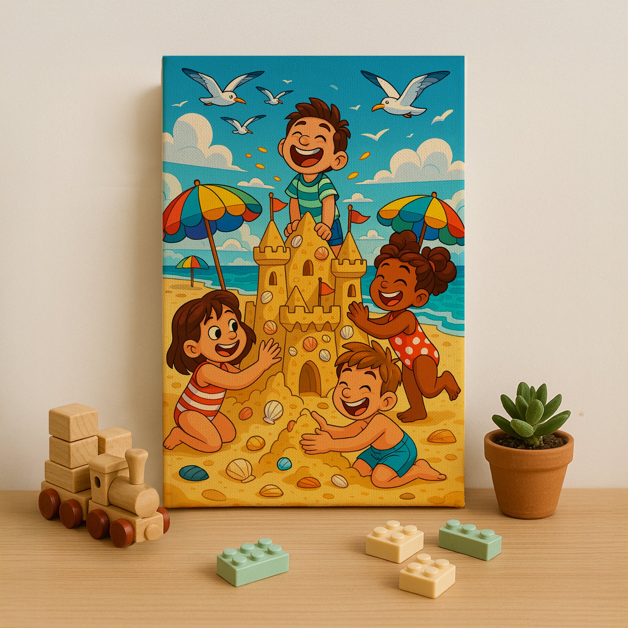 Summer Beach Day Paint by Numbers Kit