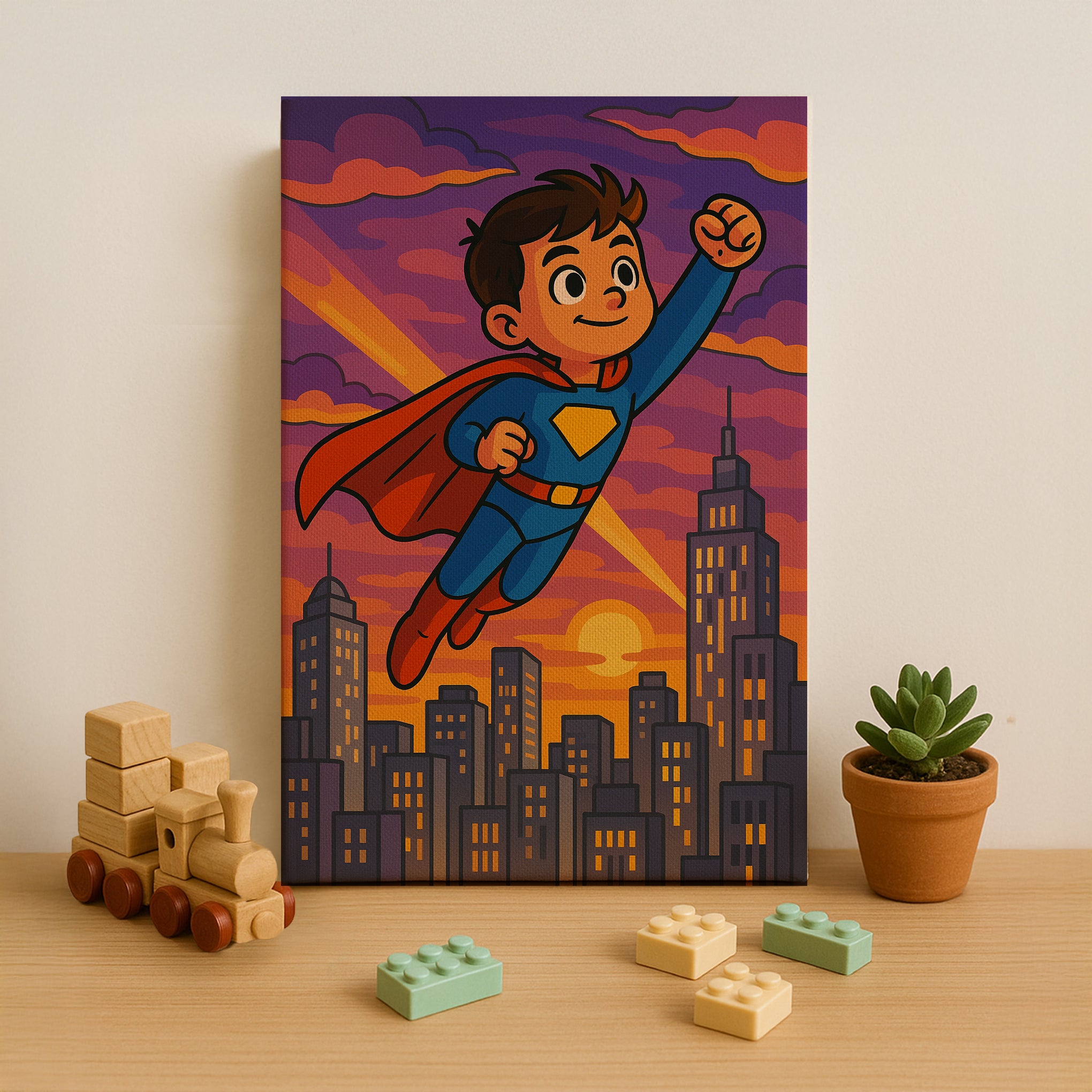 Superhero Boy Flight Paint by Numbers Kit