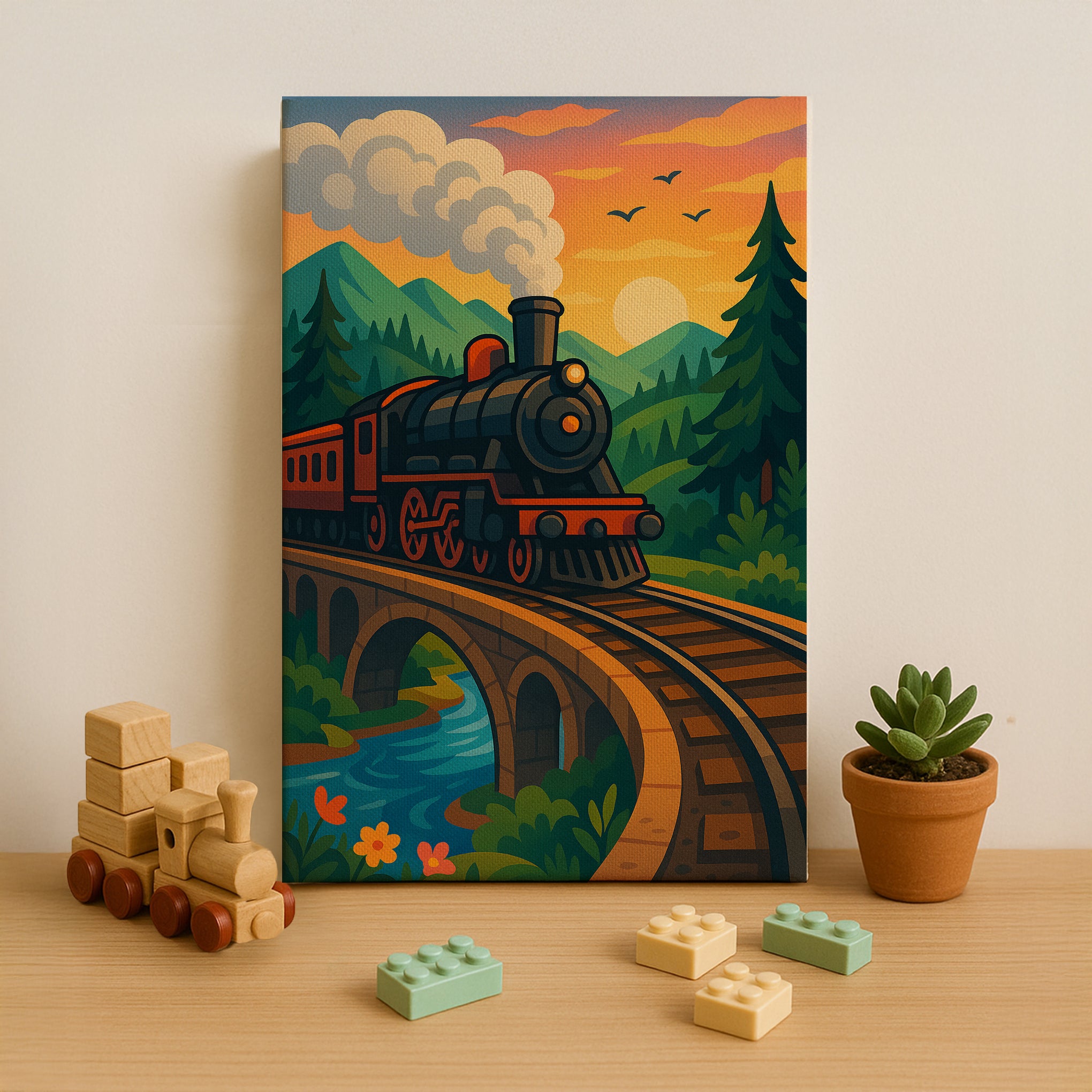 Steam Train Journey Paint by Numbers Kit